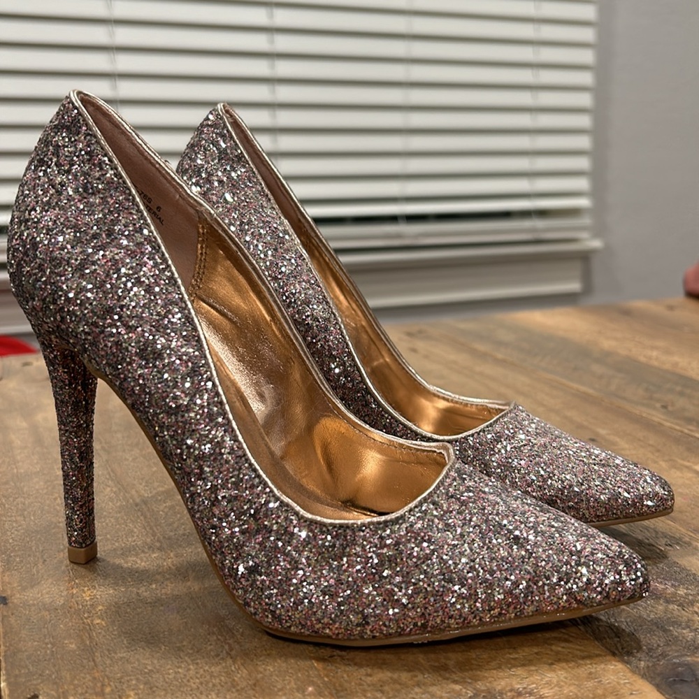 Never Worn - Anne Michelle Pink Sequin Heels